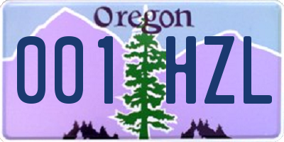 OR license plate 001HZL