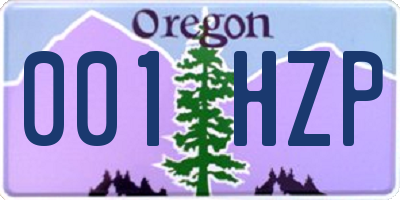 OR license plate 001HZP