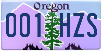 OR license plate 001HZS