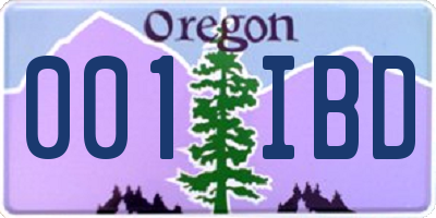 OR license plate 001IBD