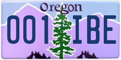 OR license plate 001IBE