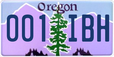 OR license plate 001IBH