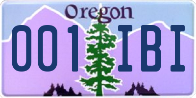 OR license plate 001IBI