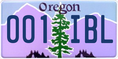 OR license plate 001IBL