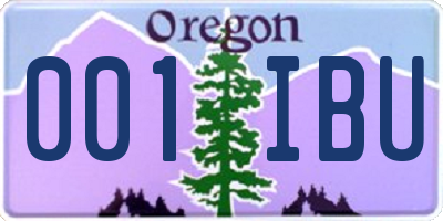 OR license plate 001IBU