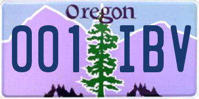 OR license plate 001IBV