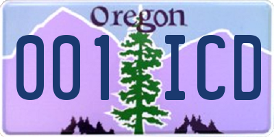 OR license plate 001ICD