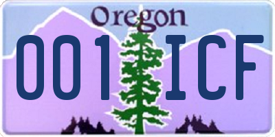 OR license plate 001ICF