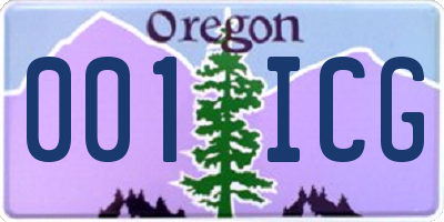 OR license plate 001ICG