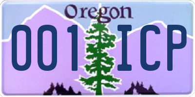 OR license plate 001ICP