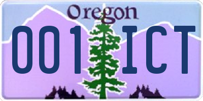 OR license plate 001ICT