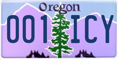 OR license plate 001ICY