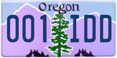 OR license plate 001IDD