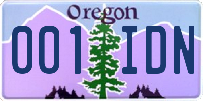 OR license plate 001IDN