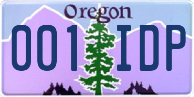 OR license plate 001IDP