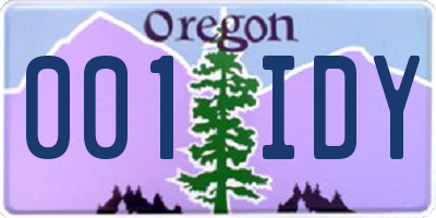 OR license plate 001IDY