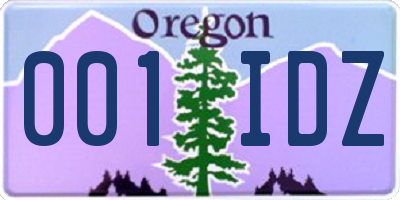 OR license plate 001IDZ