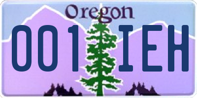 OR license plate 001IEH