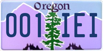 OR license plate 001IEI