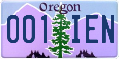 OR license plate 001IEN