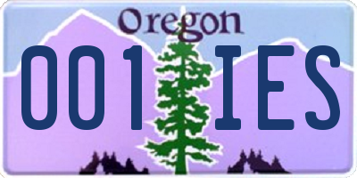 OR license plate 001IES
