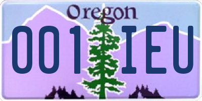 OR license plate 001IEU