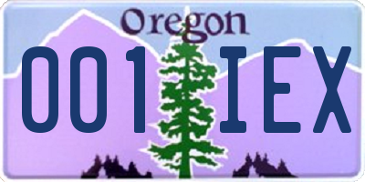 OR license plate 001IEX