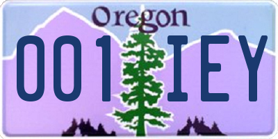 OR license plate 001IEY