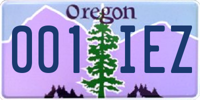 OR license plate 001IEZ