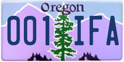 OR license plate 001IFA