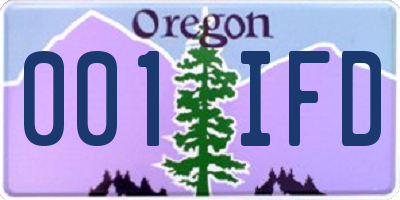 OR license plate 001IFD