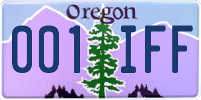 OR license plate 001IFF