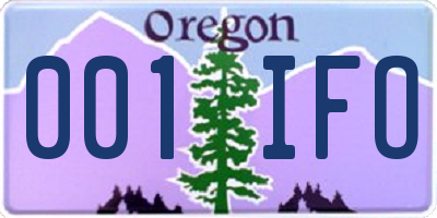 OR license plate 001IFO