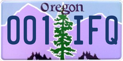 OR license plate 001IFQ