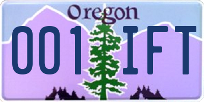 OR license plate 001IFT