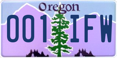 OR license plate 001IFW