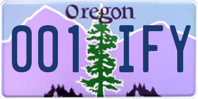 OR license plate 001IFY