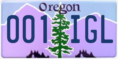 OR license plate 001IGL