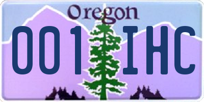 OR license plate 001IHC