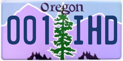 OR license plate 001IHD
