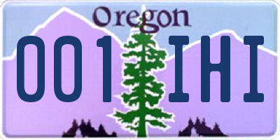 OR license plate 001IHI