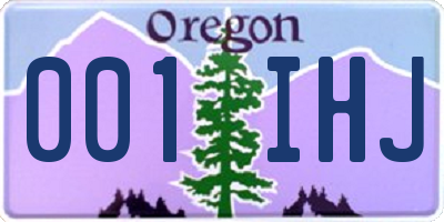 OR license plate 001IHJ