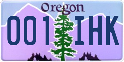 OR license plate 001IHK