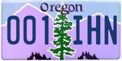OR license plate 001IHN