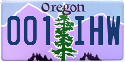 OR license plate 001IHW