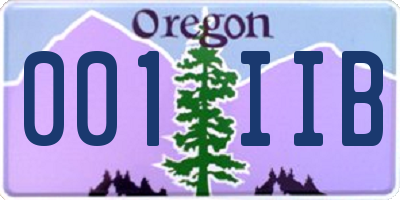 OR license plate 001IIB