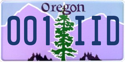 OR license plate 001IID