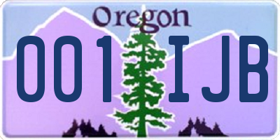 OR license plate 001IJB