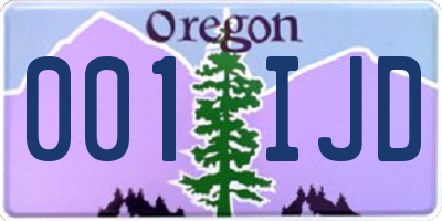 OR license plate 001IJD