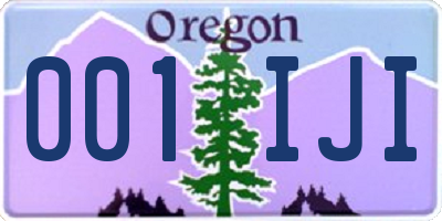 OR license plate 001IJI